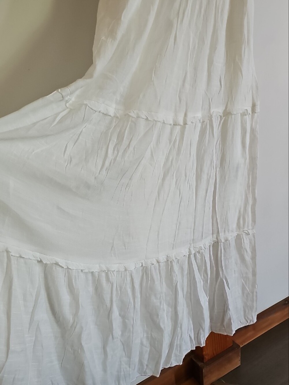 Rebellion White V-Neck Lace-Trim Maxi Dress - Picture 5 of 11